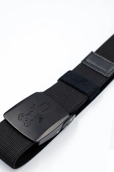 BooYaa black stretch golf belt with black alloy buckle – premium golf belt NZ